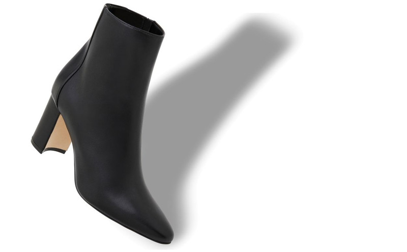 Manolo Blahnik Black Nappa Leather Ankle Boots outlook