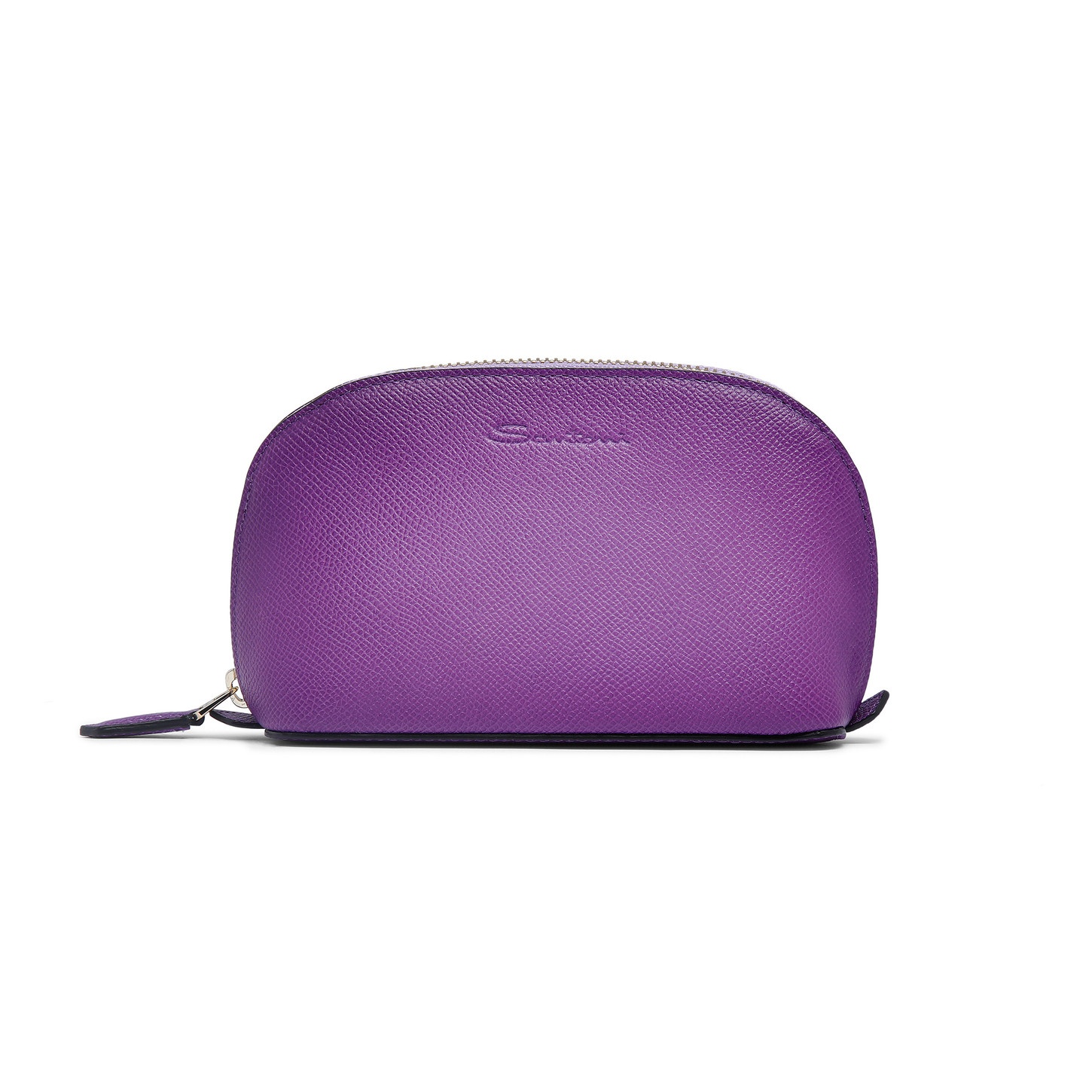 Purple Saffiano leather pouch - 1