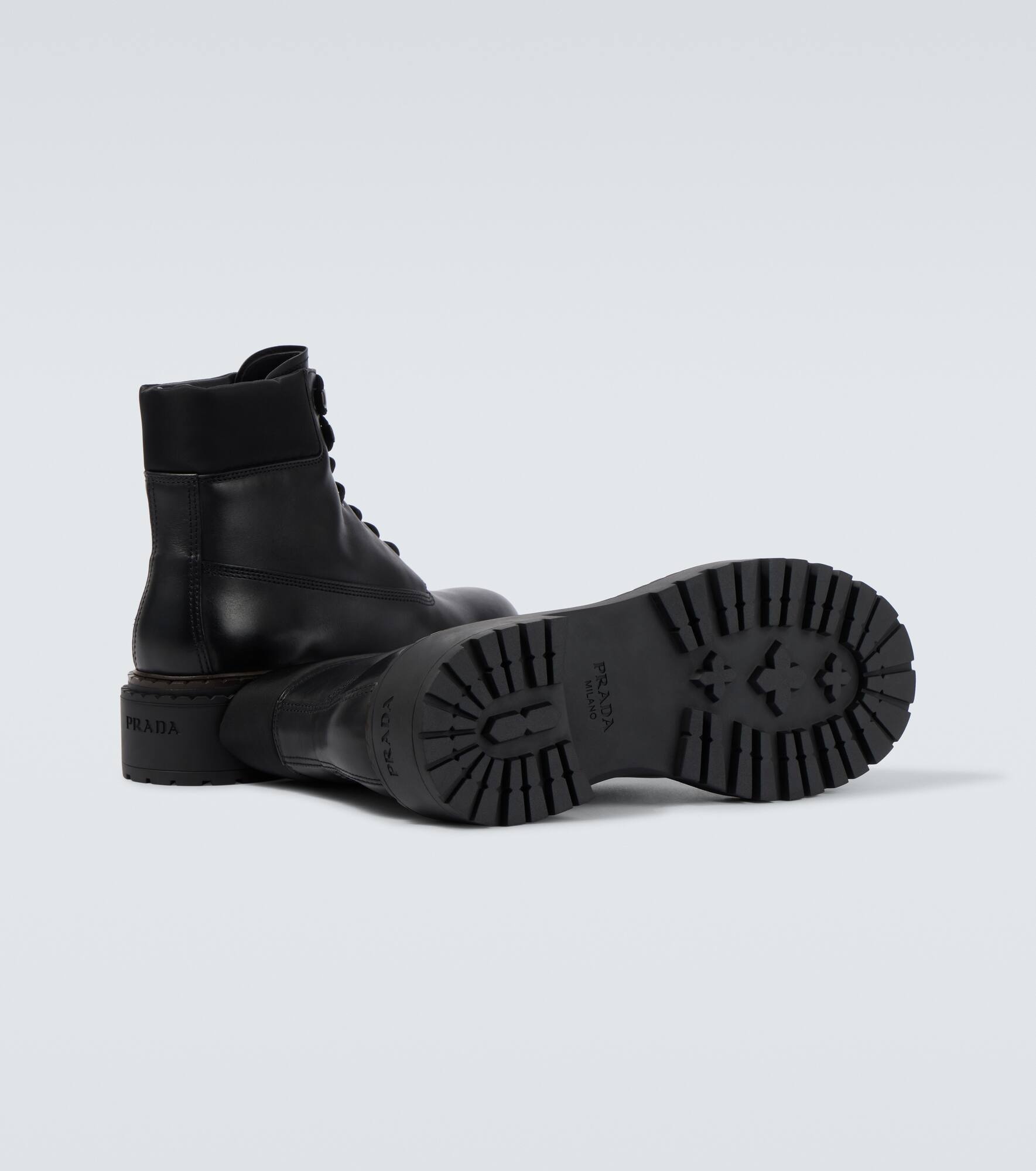 Leather and Re-Nylon ankle boots - 7
