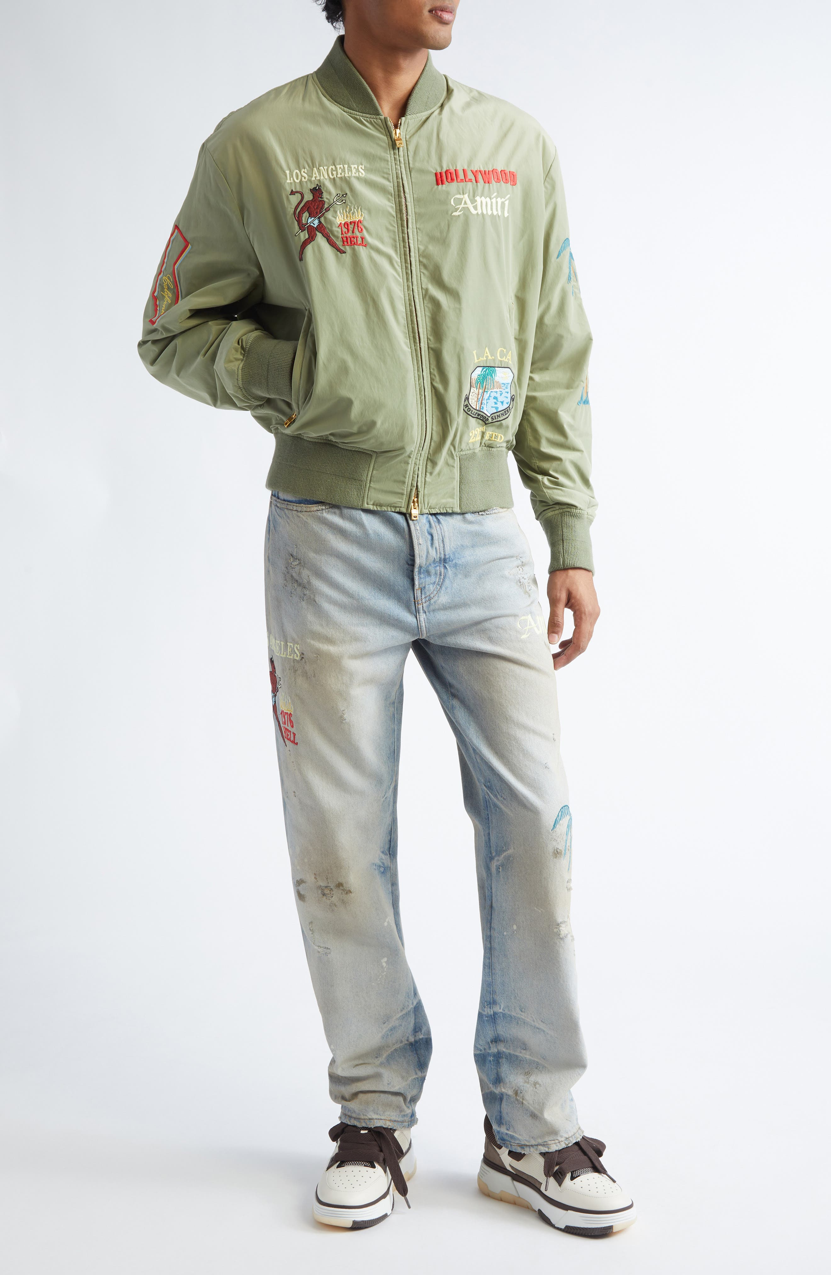 AMIRI Sinners Bomber Jacket in Olive at Nordstrom - 2