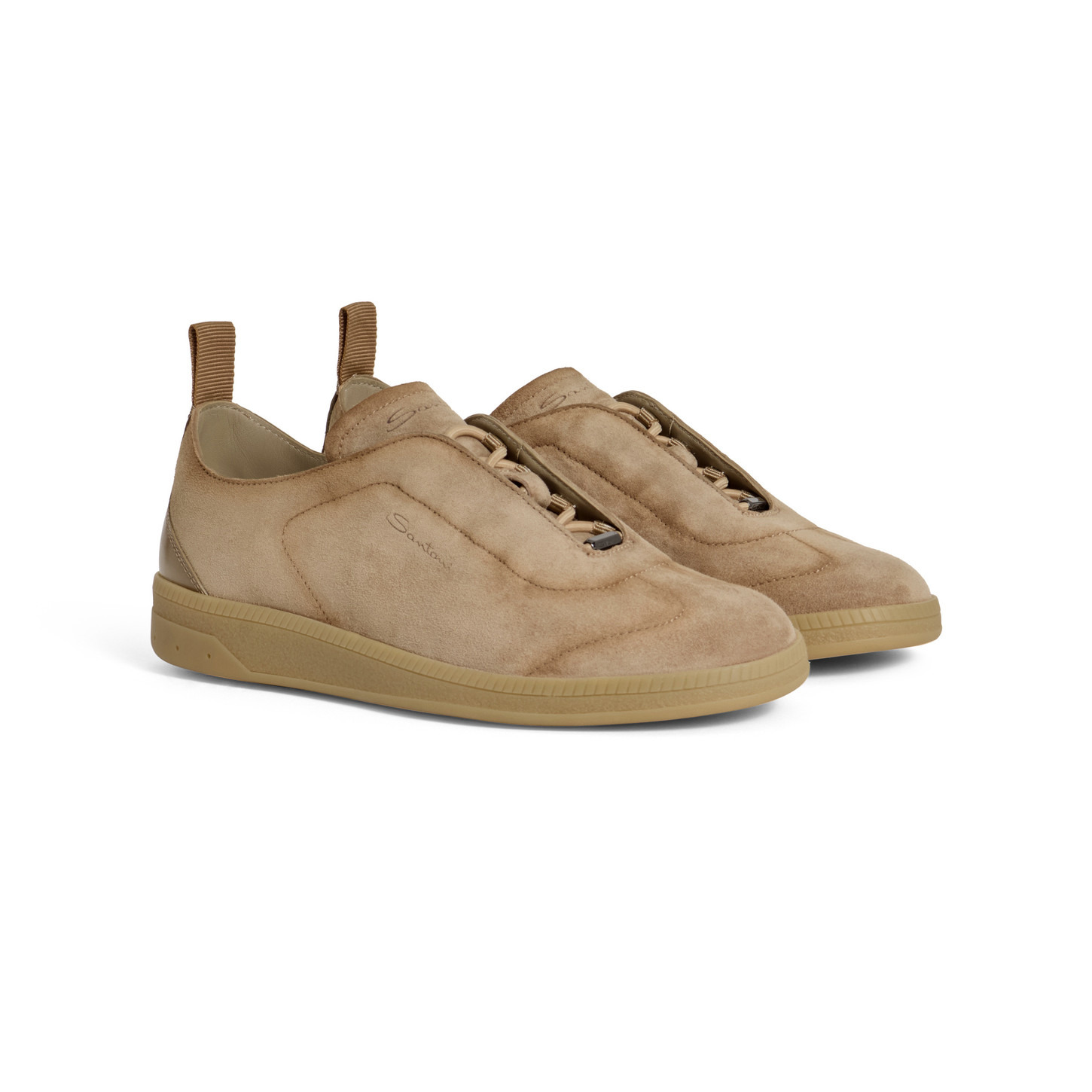 Women's light brown suede sneaker - 3