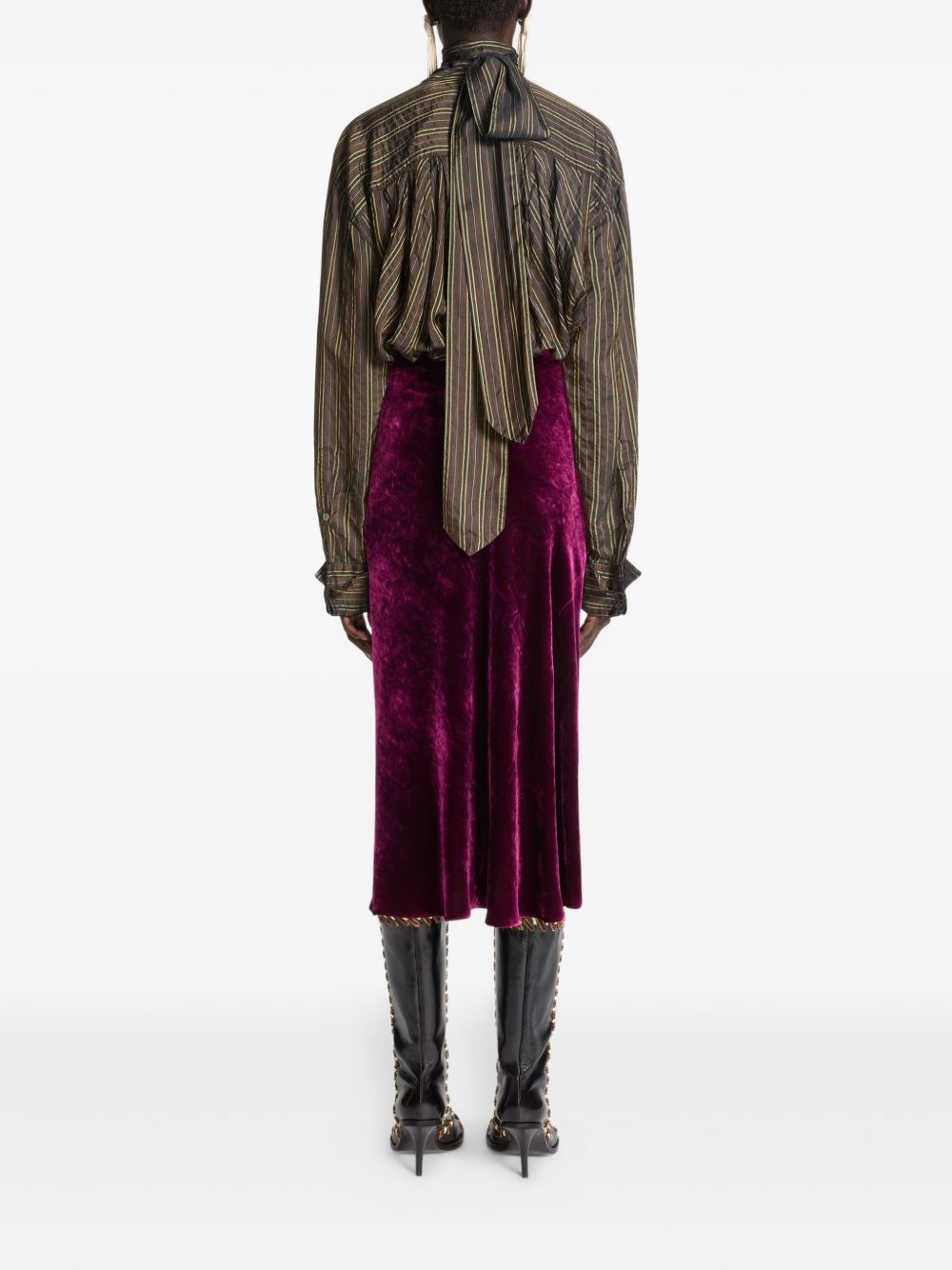 knot-detail draped midi skirt - 4