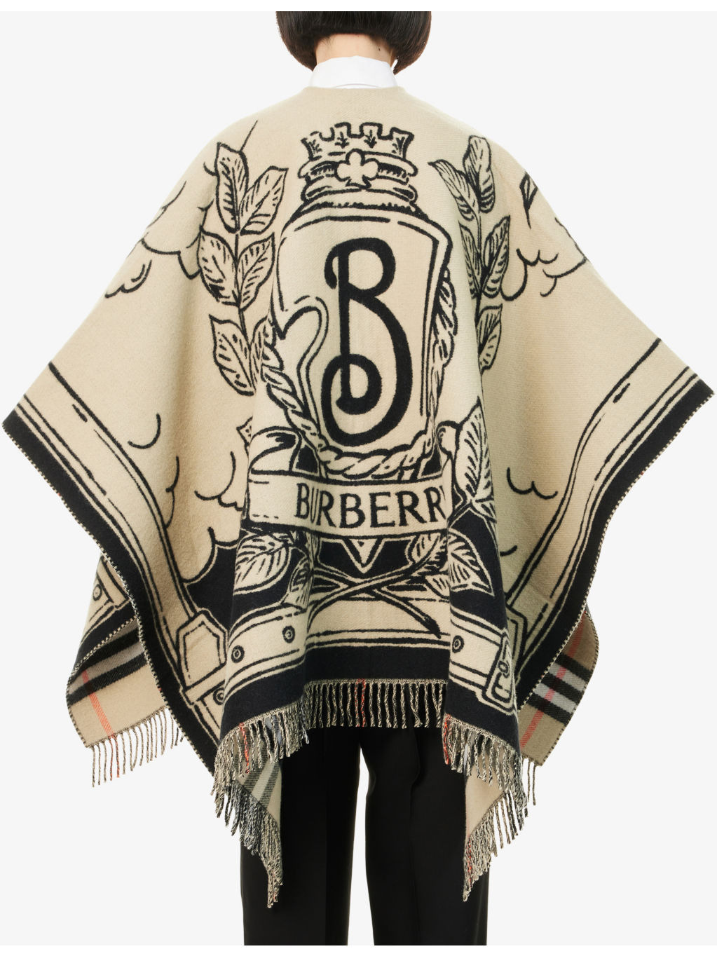 Stormy Knight Fringed Wool Cape - 4