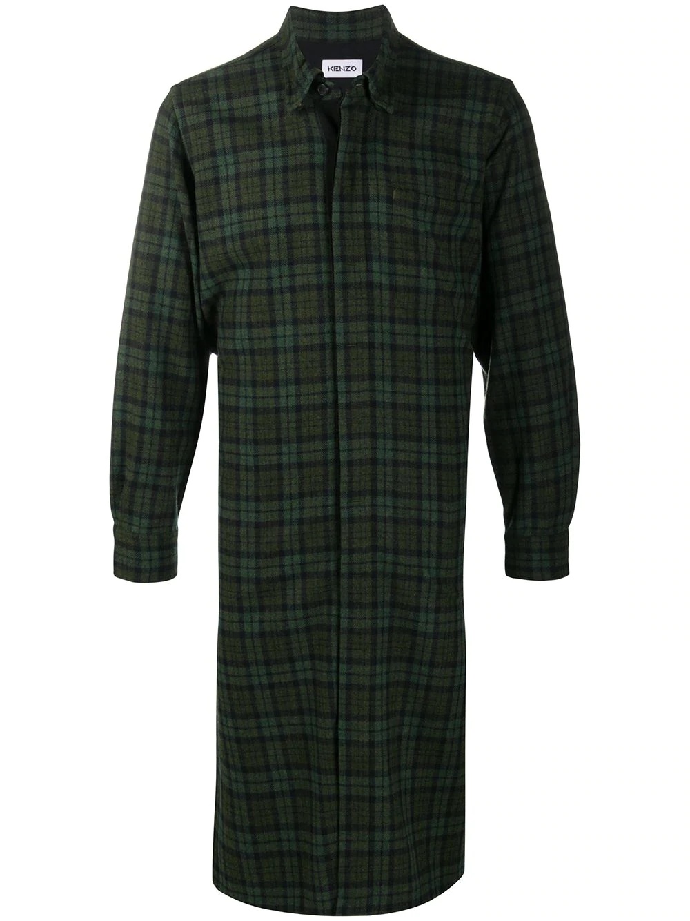 longline  check plaid overshirt - 1