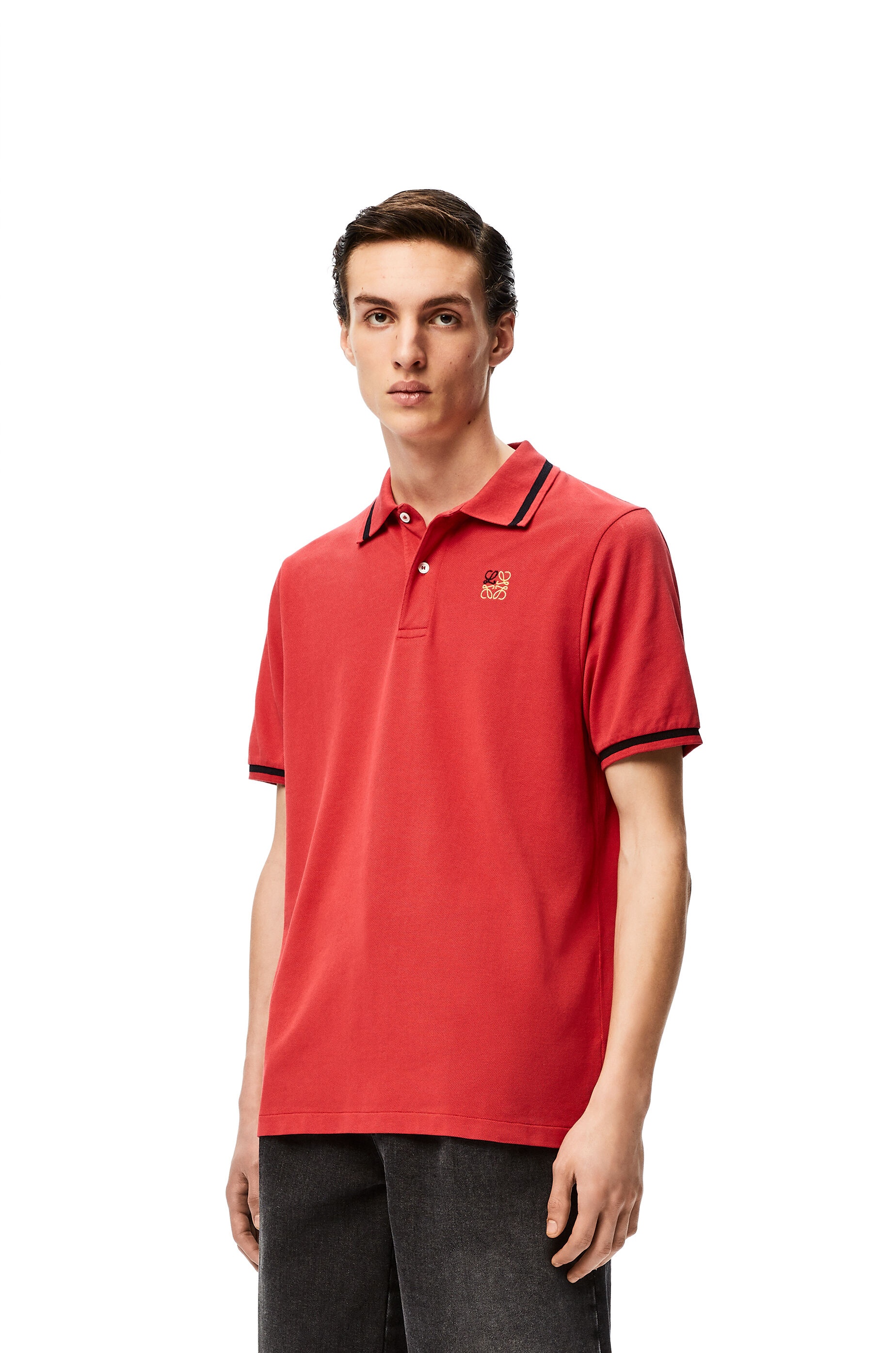 Anagram embroidered polo in cotton - 3