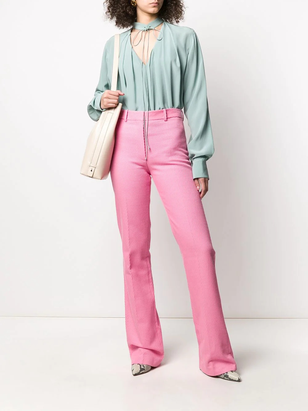 high-waisted slim leg trousers - 2