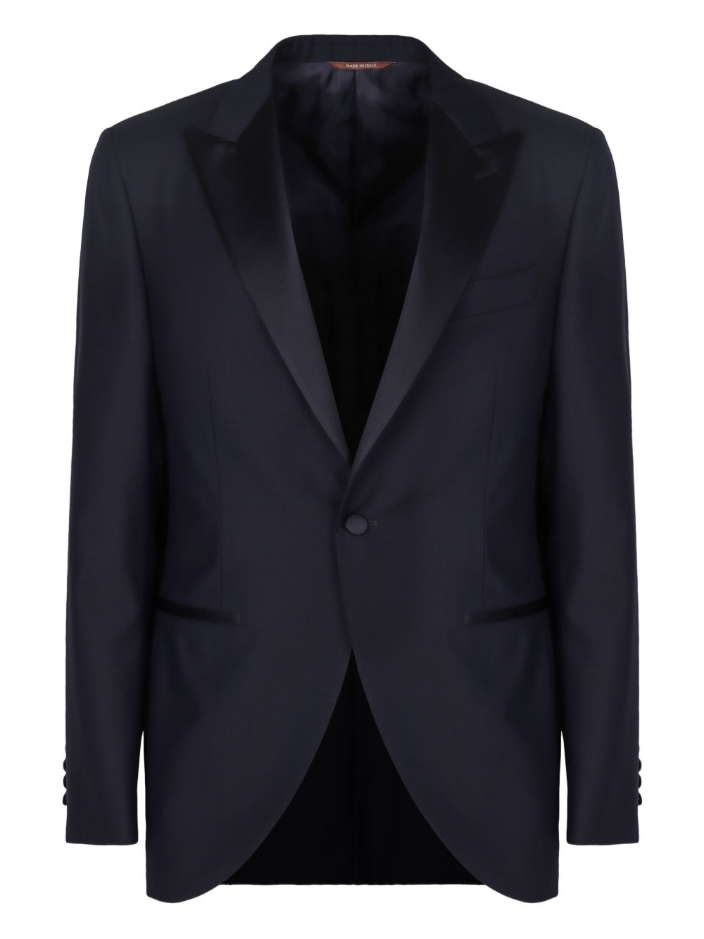 satin-lapel wool suit - 2