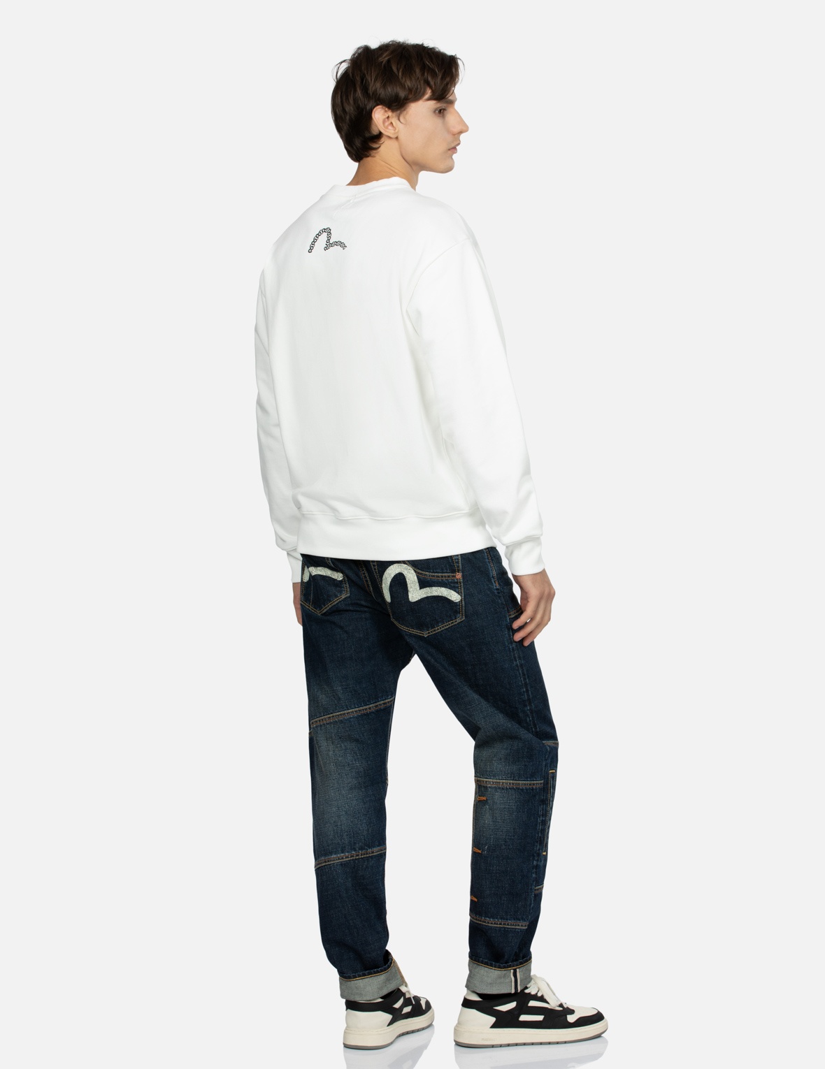 SEAGULL PRINT CARROT FIT DECONSTRUCTED SELVEDGE DENIM JEANS #2017 - 3