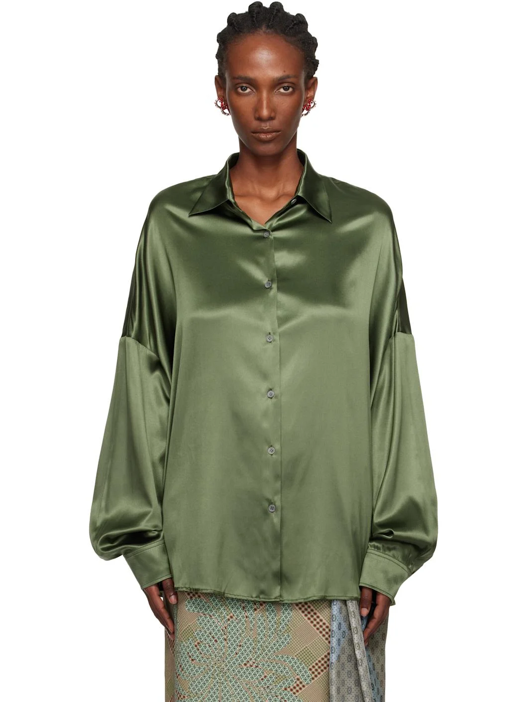 Green Silk Shirt - 1