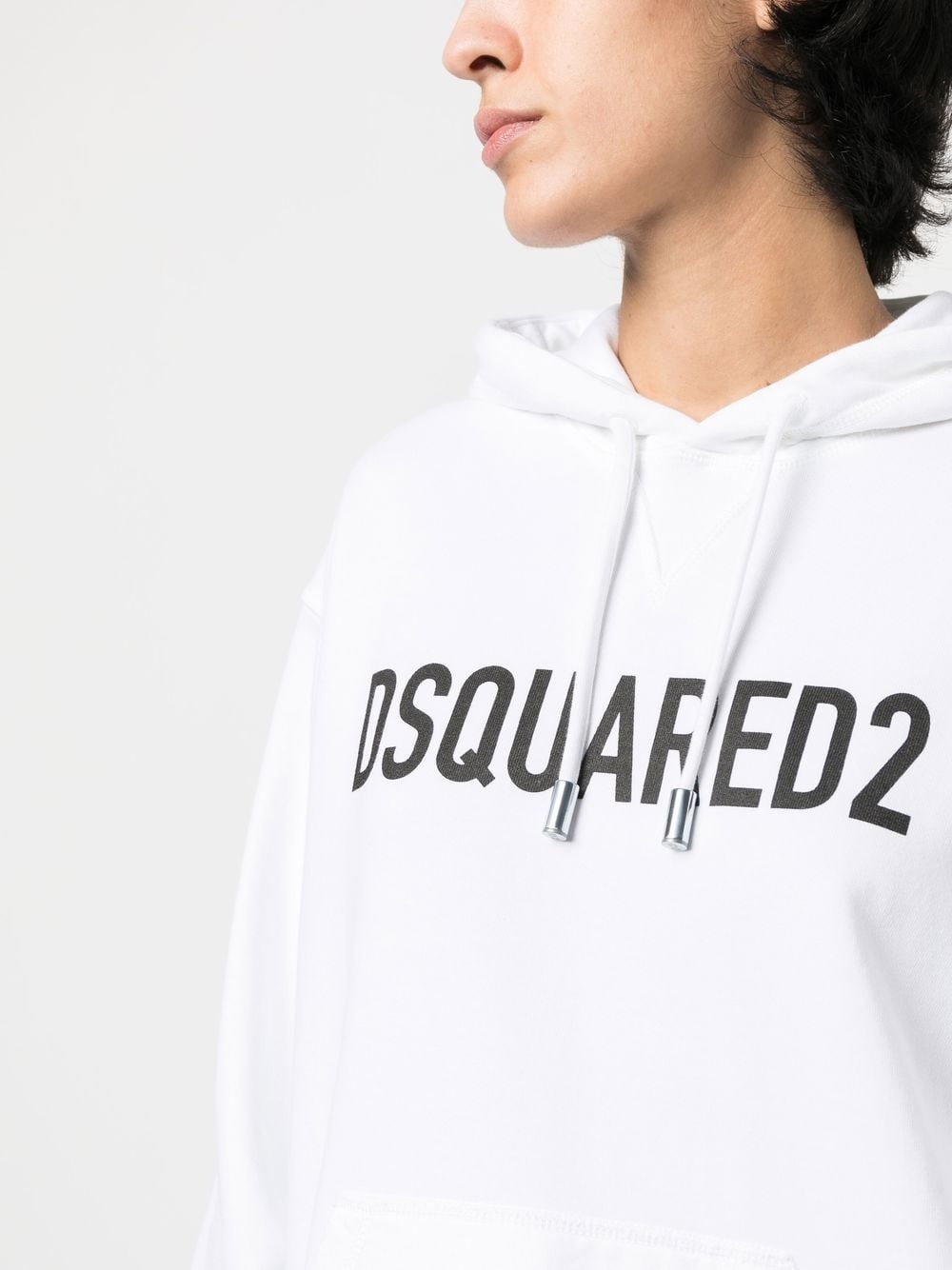 logo-print cotton hoodie - 5