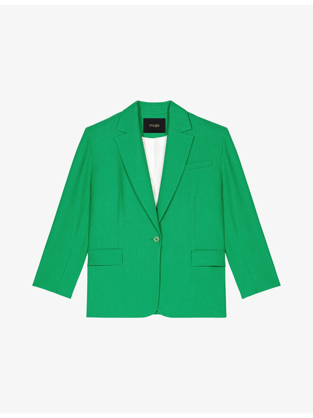 Single-Breasted Notch-Lapel Stretch-Woven Blazer - 1