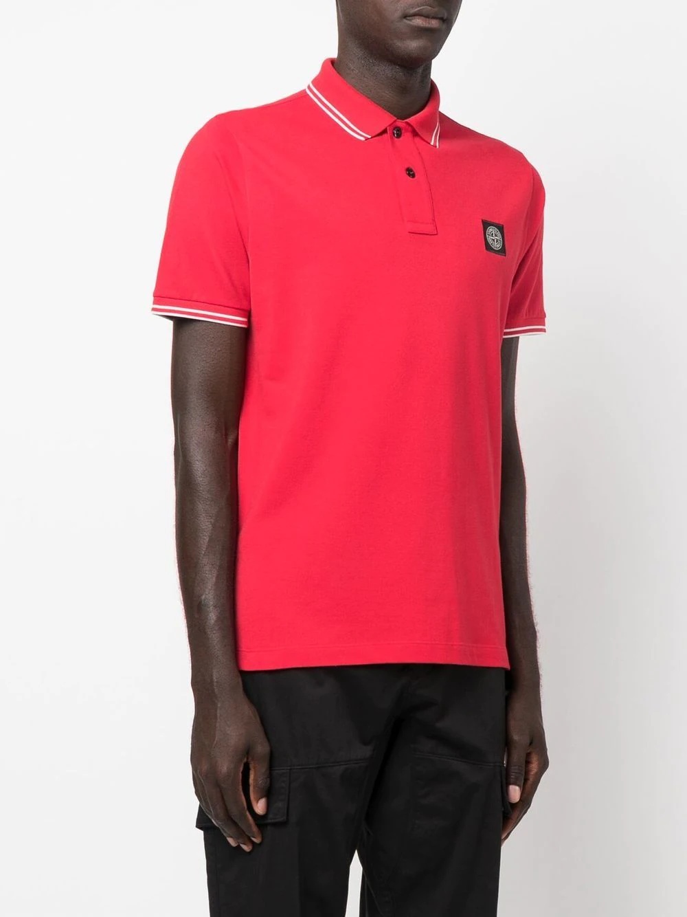 Compass-patch polo shirt - 3