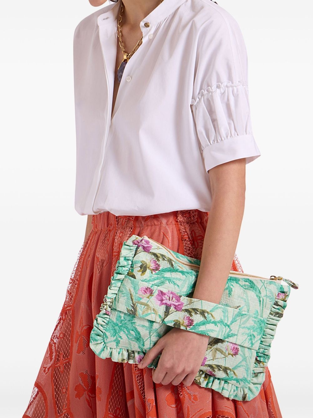 floral-print clutch bag - 2