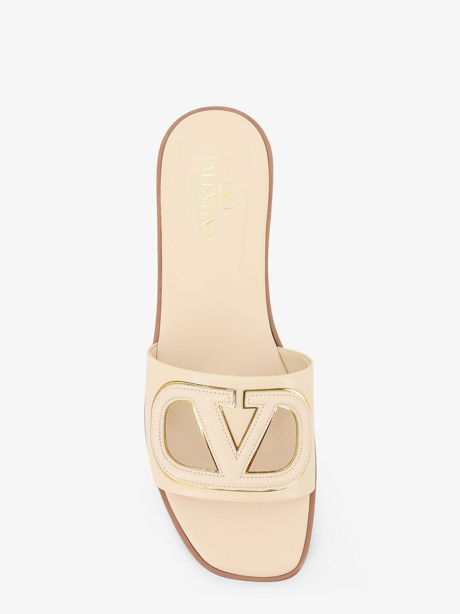 Valentino Garavani Women Vlogo Cut-Out Leather Slides - 4