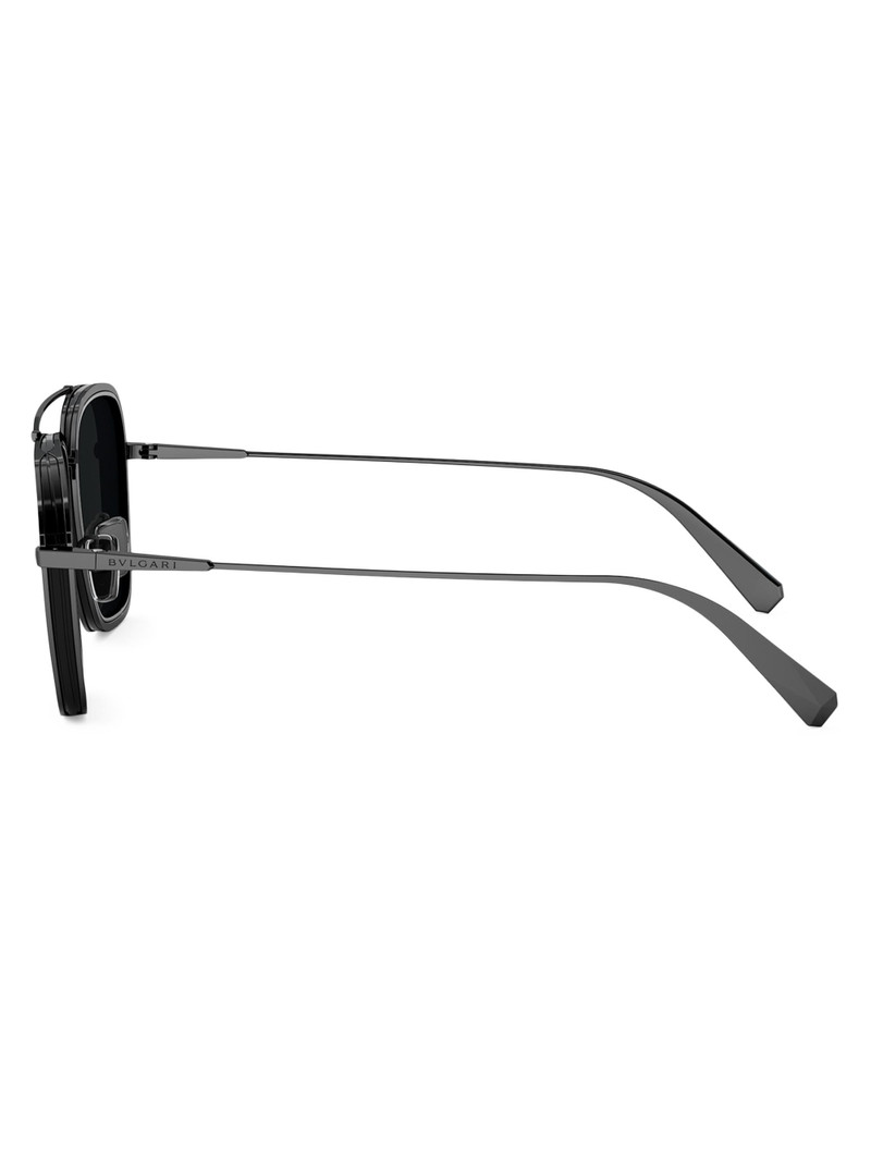 Men's B. ZERO1 55MM Square Sunglasses - Ruthenium Dark Grey Polarized 3