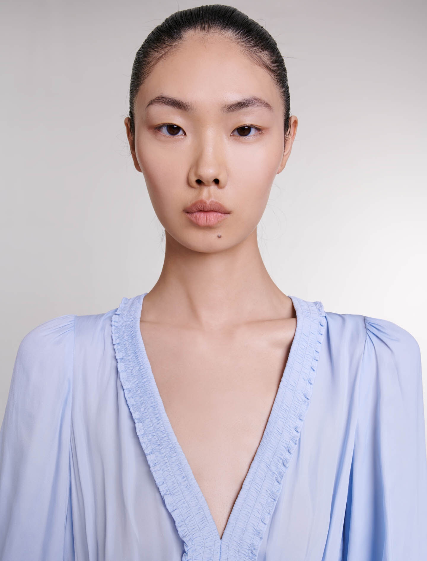 Blue ruffled dress - 6