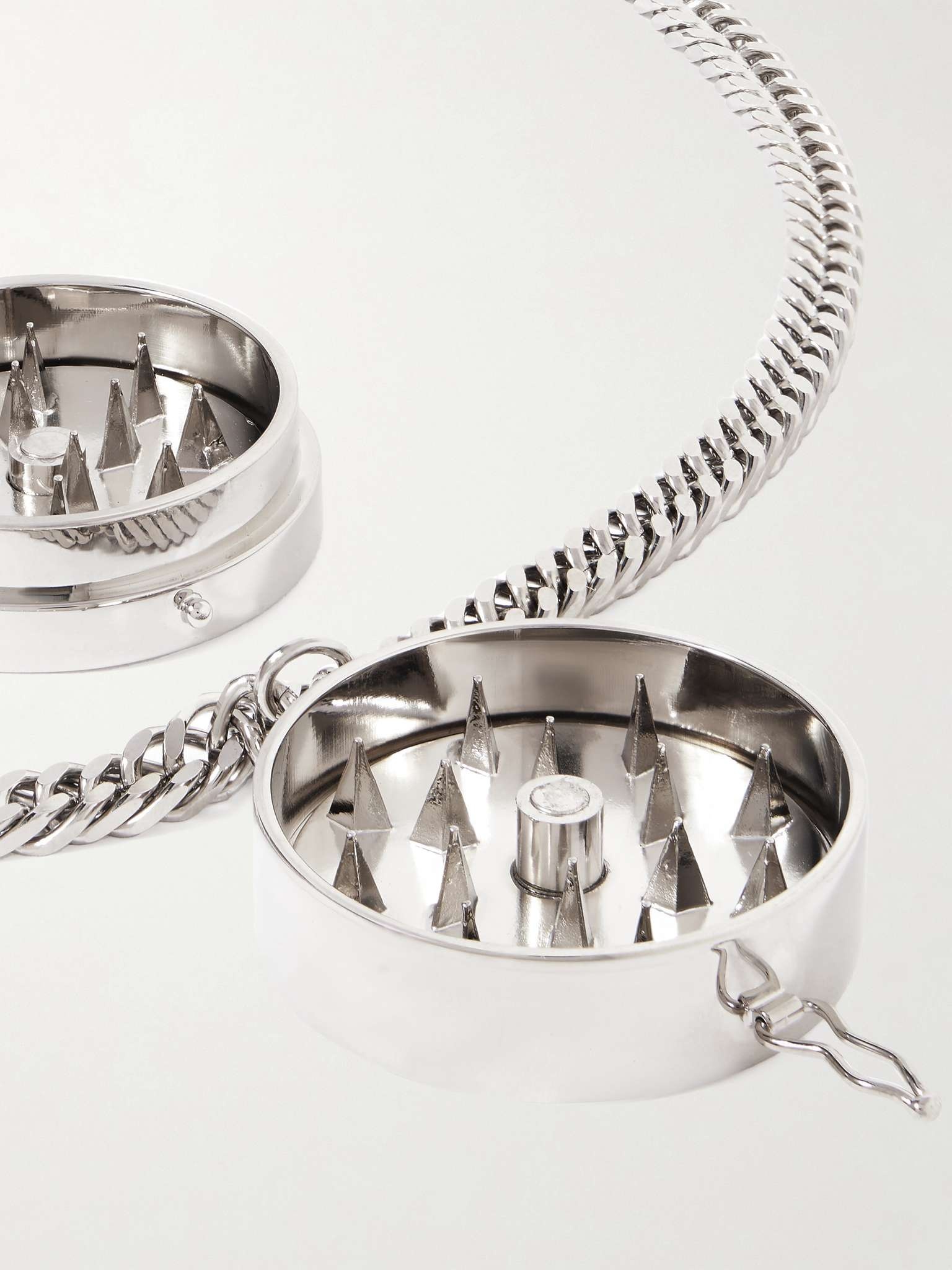 Grinder Logo-Engraved Silver-Tone Pendant Necklace - 2