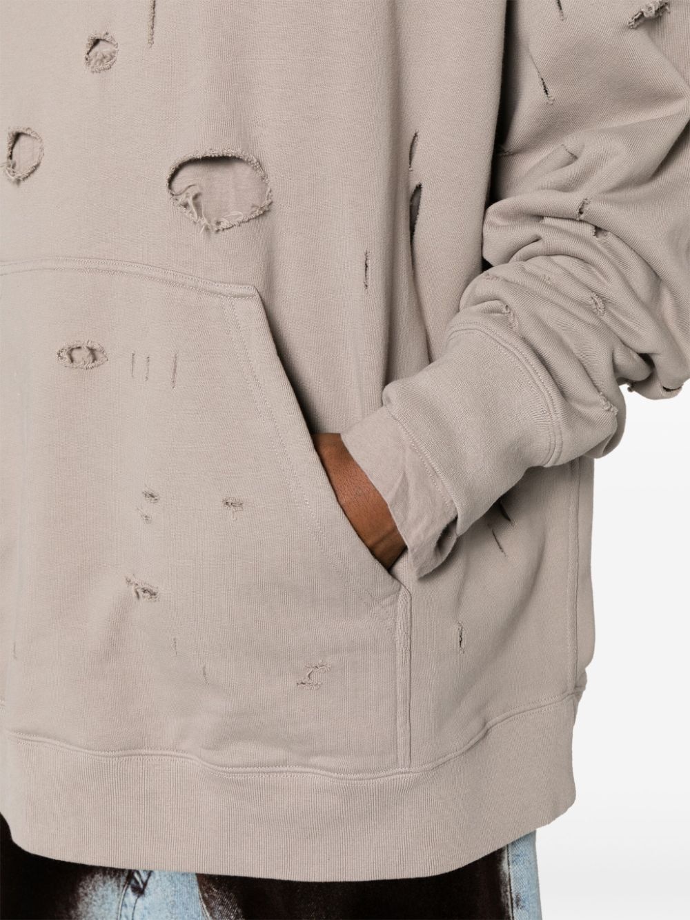 logo-print ripped hoodie - 5