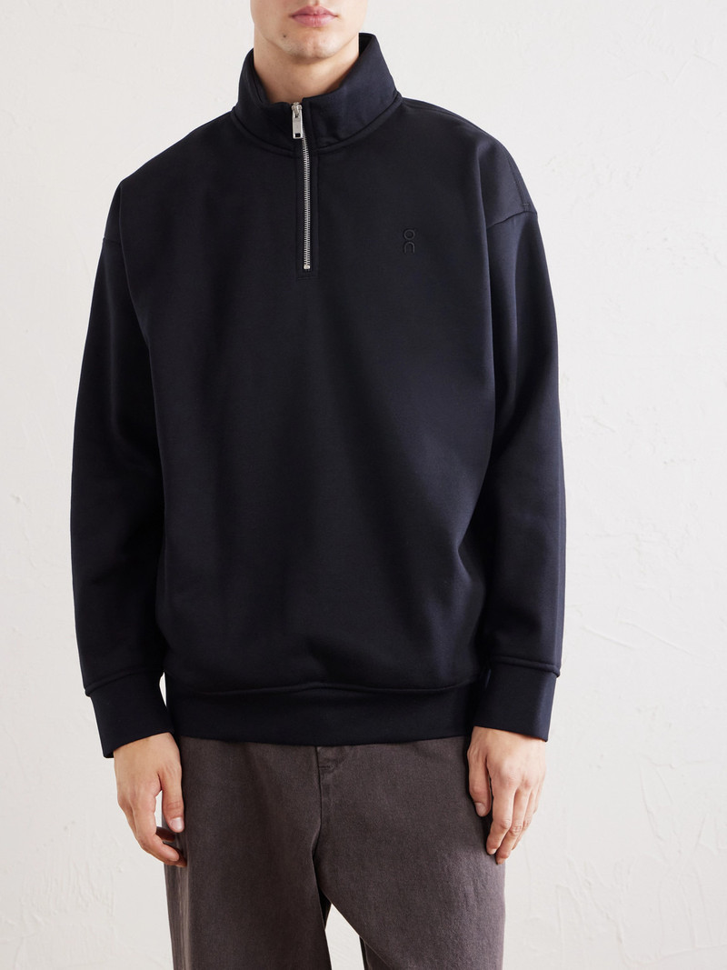 Club Collective Logo-Embroidered Cotton-Blend Jersey Half-Zip Sweater 3