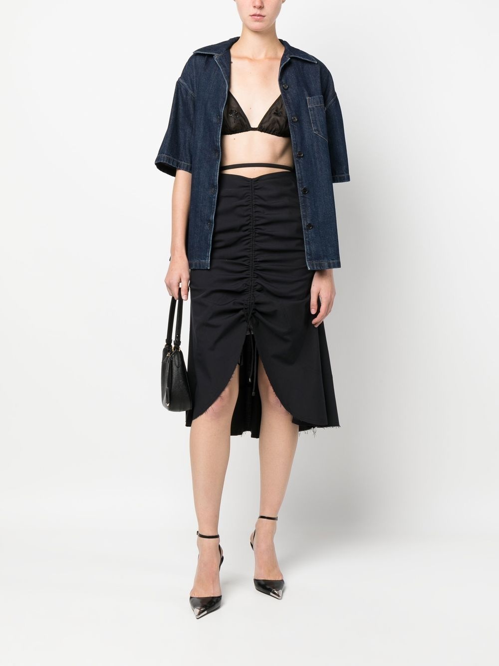 embroidered-detail sheer silk bralette - 2
