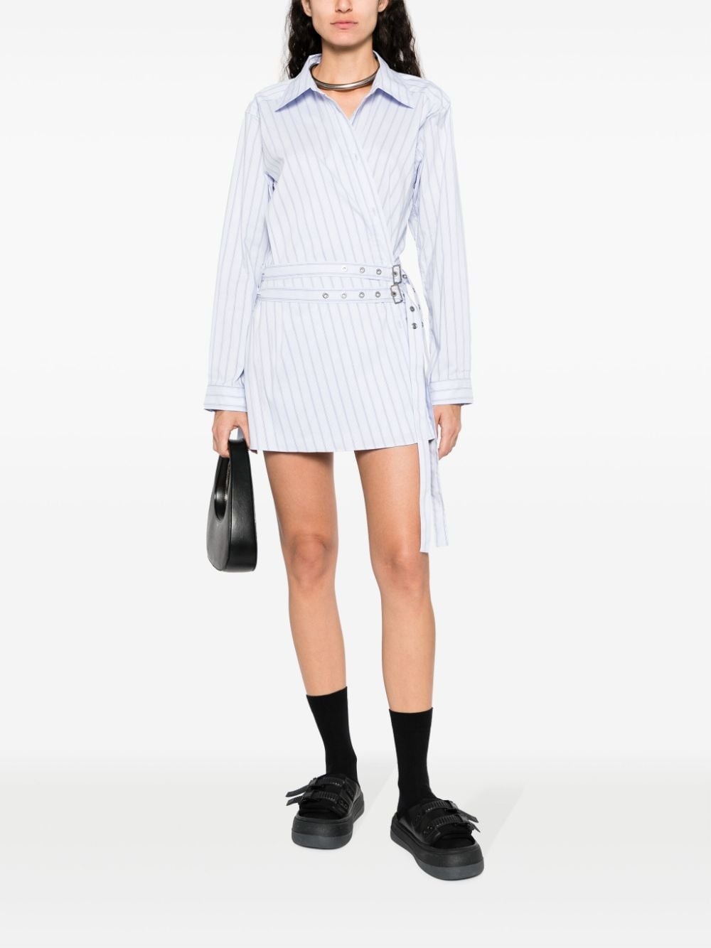 striped cotton-blend shirtdress - 2