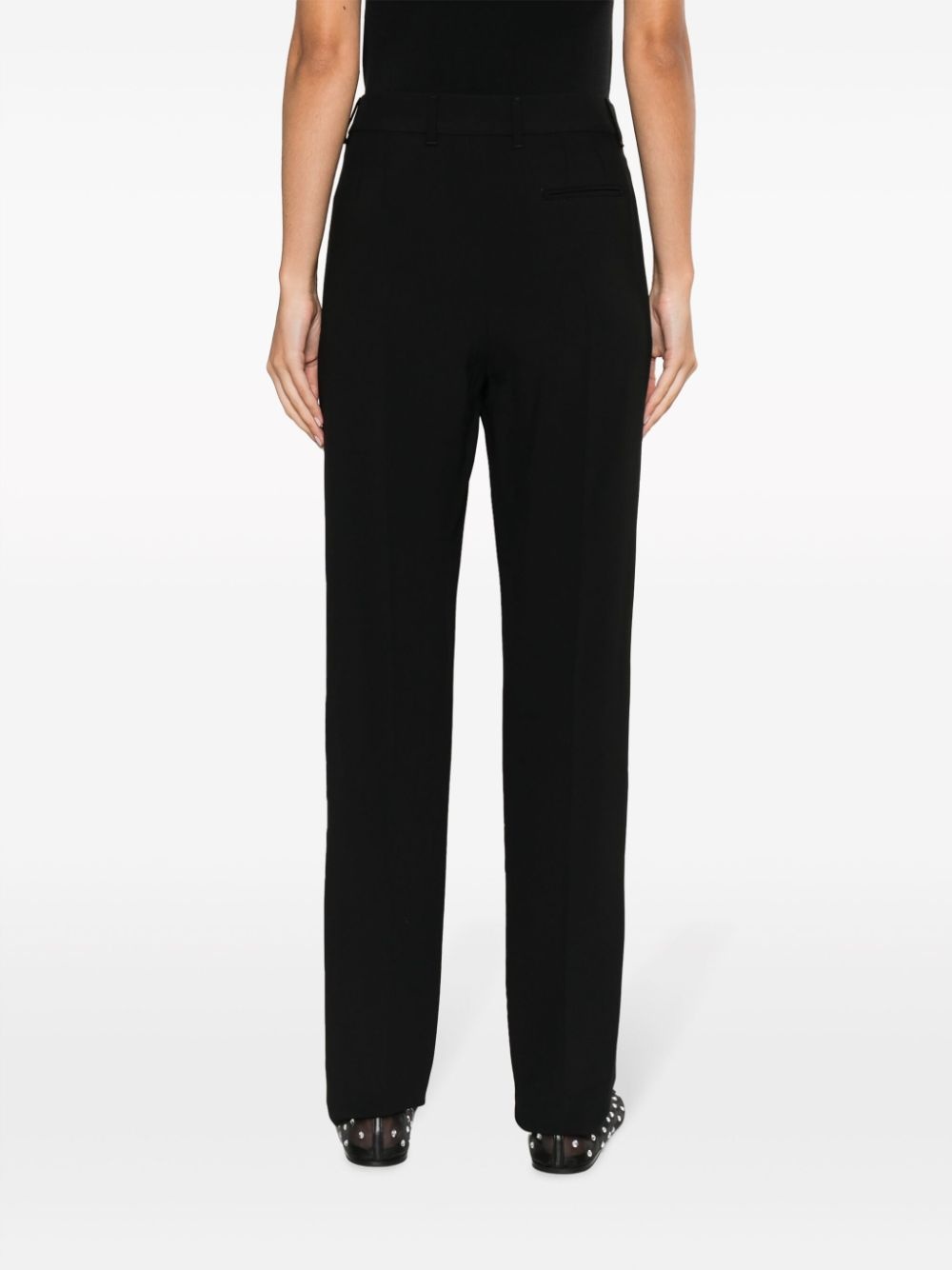 pressed-crease straight-leg trousers - 4