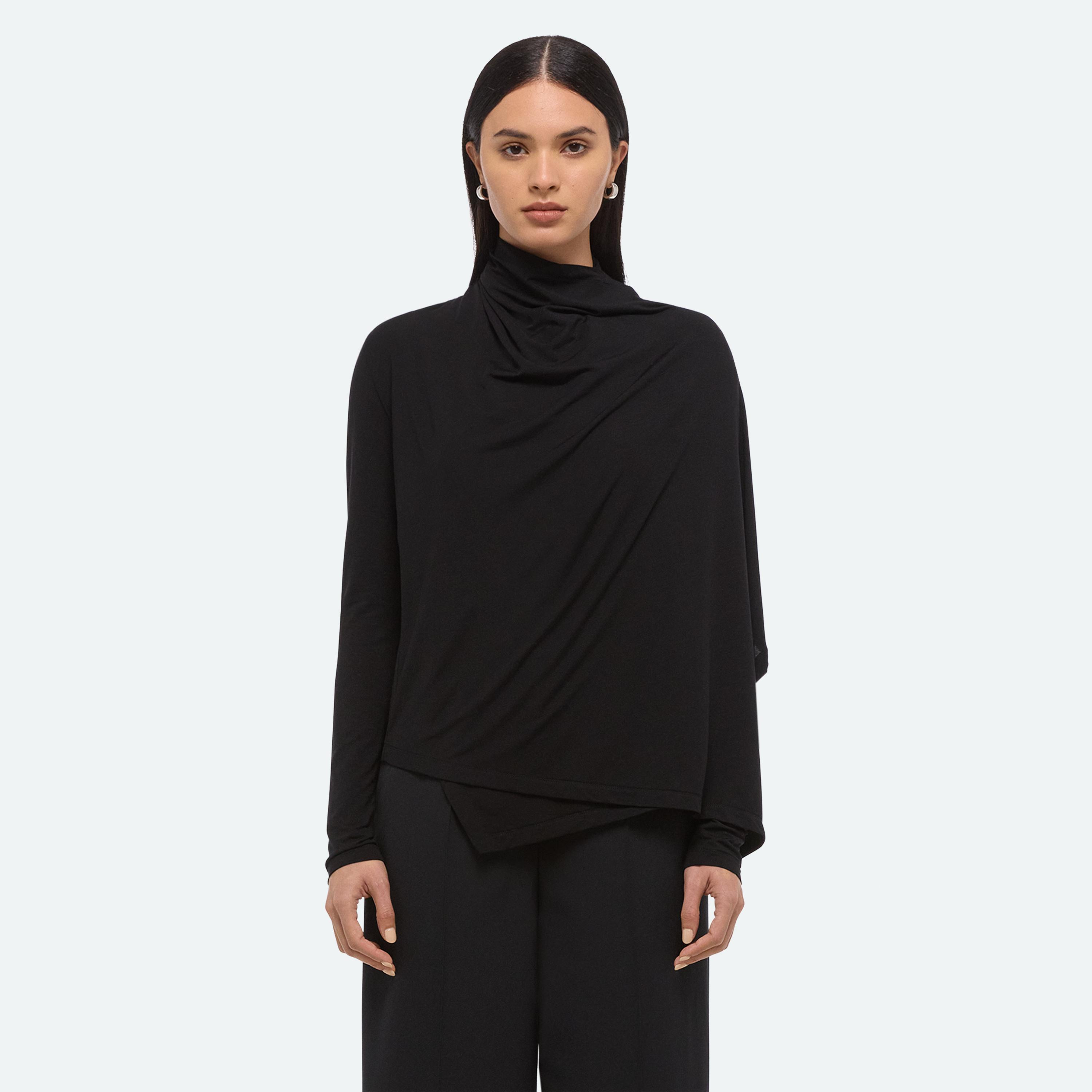 LONG-SLEEVE SCARF TOP - 4