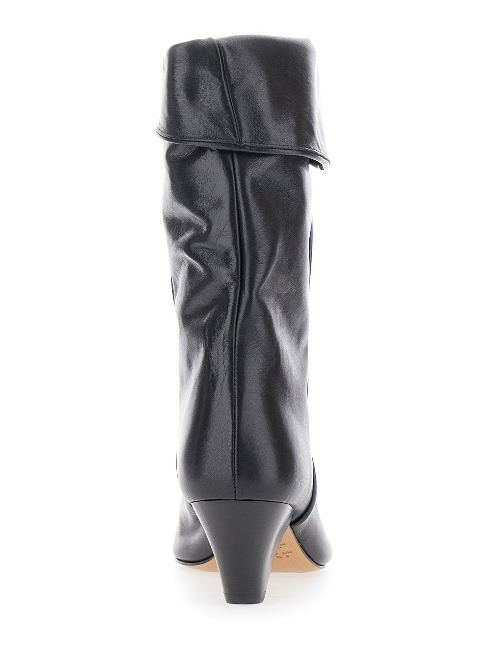 Isabel Marant Women 'Dalby' Black Ankle Boots With Cone Heel And Gathered Details In Leather Woman - 4