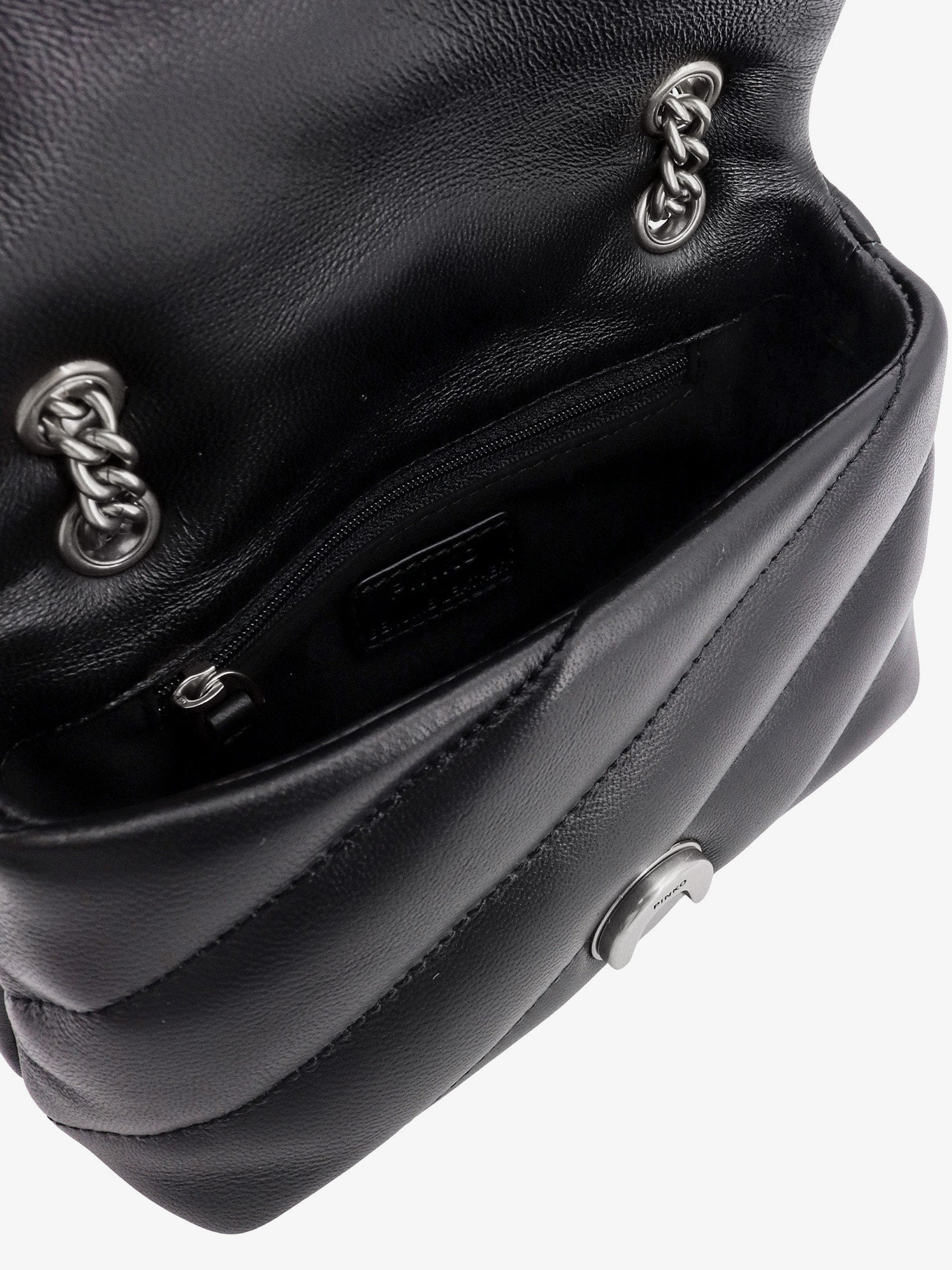 Pinko Matelassã© Leather Shoulder Bag With Iconic Love Birds Buckle - 4