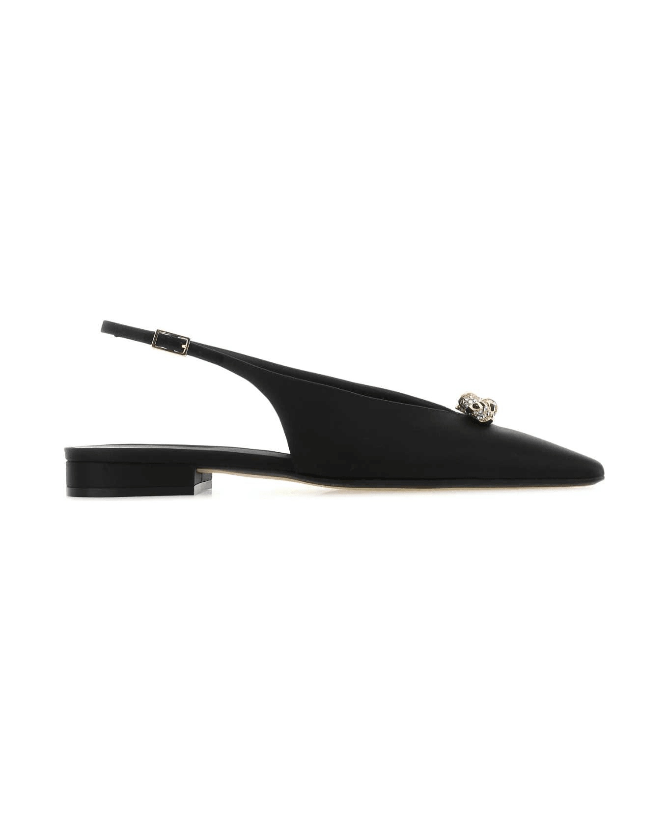 Black Satin Ballerinas - 1