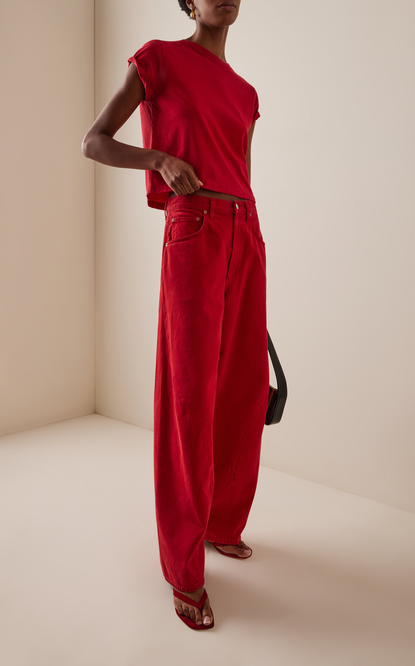 Twist Rigid High-Rise Wide-Leg Jeans red - 3