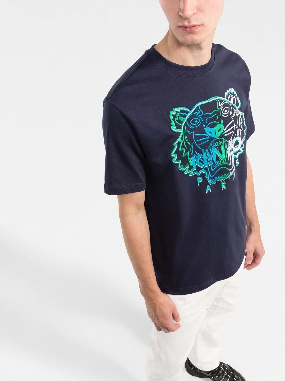 Tiger Head-logo cotton T-shirt - 3