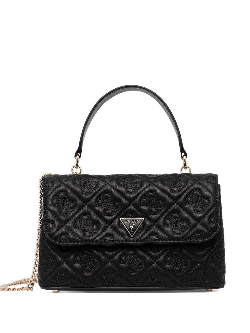 embossed quilted shoulder bag 1