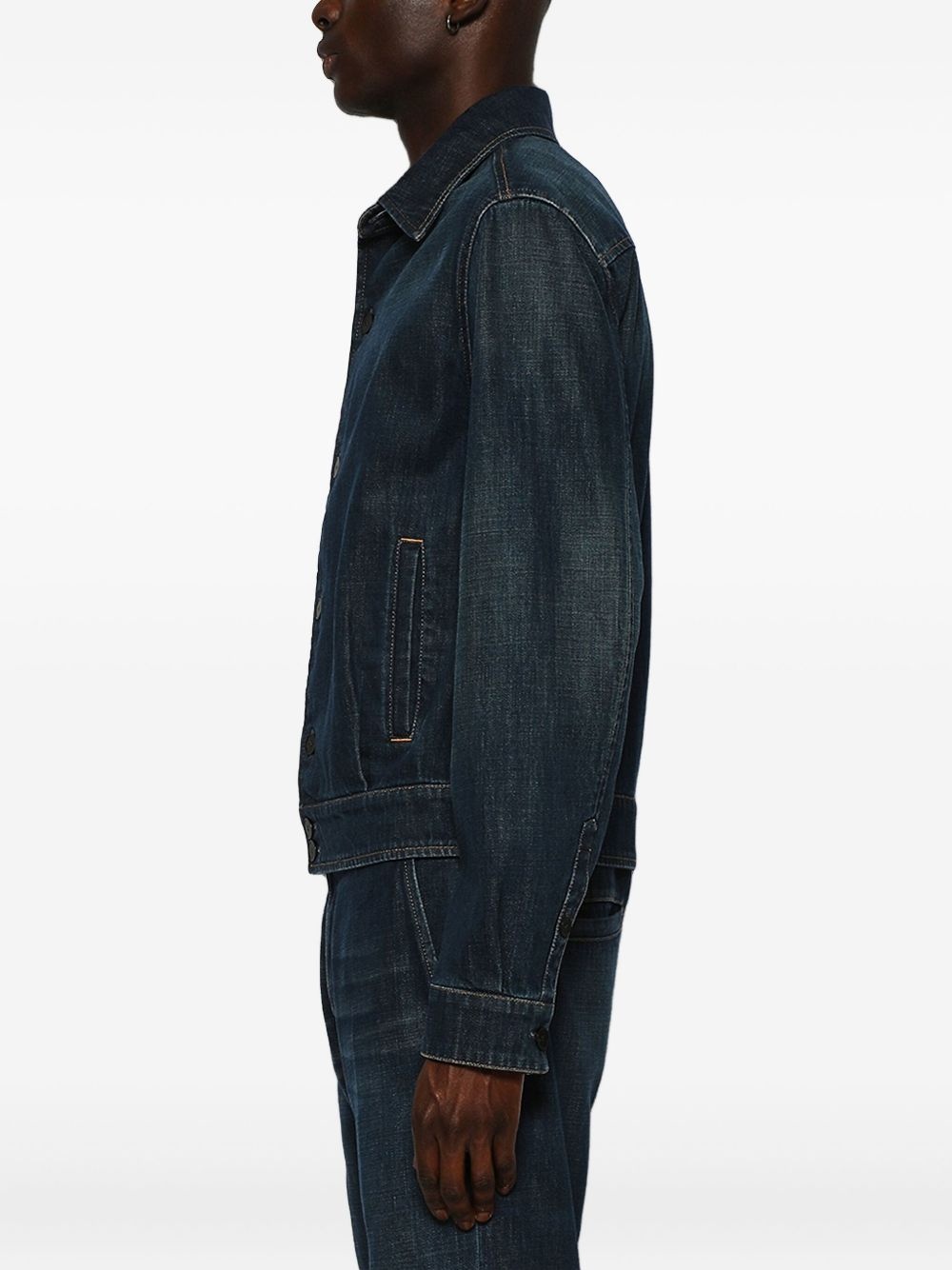denim button-up overshirt - 4