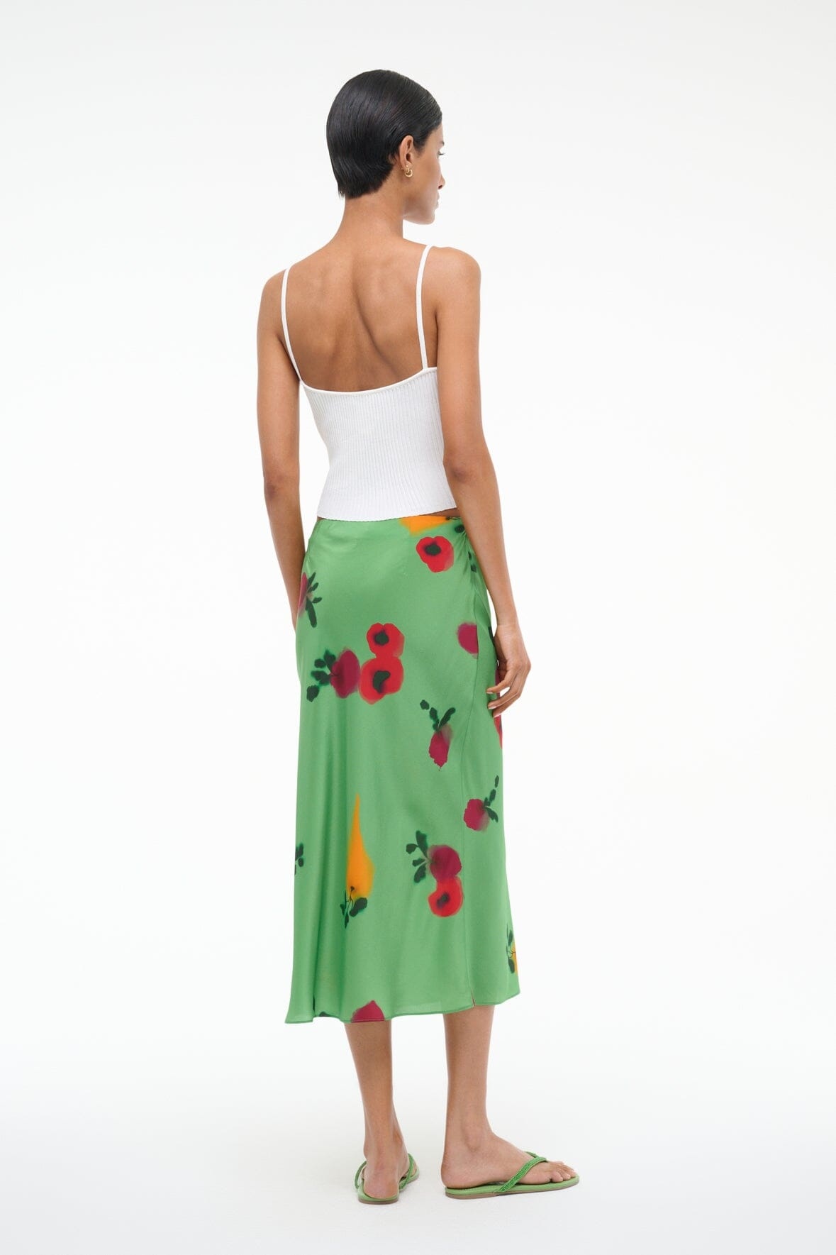 STAUD ANGELA SILK SKIRT FARMERS MARKET LEAF - 5