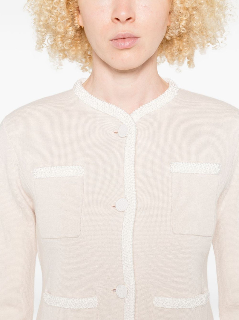 pocket-trimmed button cardigan 5