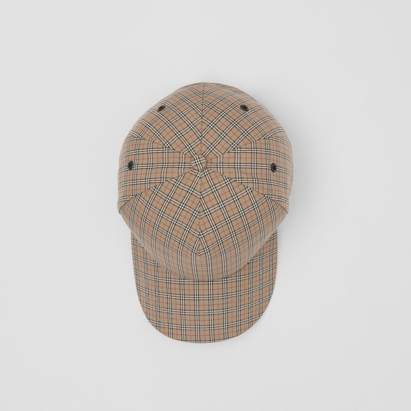 Microcheck Cotton Blend Cap 5
