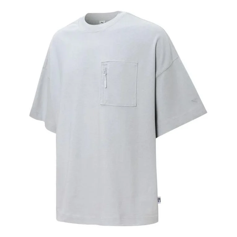 PUMA Logo Pocket T-Shirt 'Grey' 534670-19 - 1