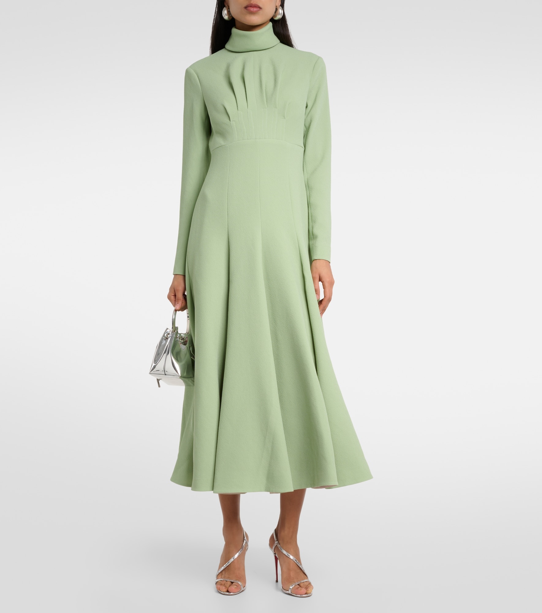 Oakley pleated crêpe midi dress - 2