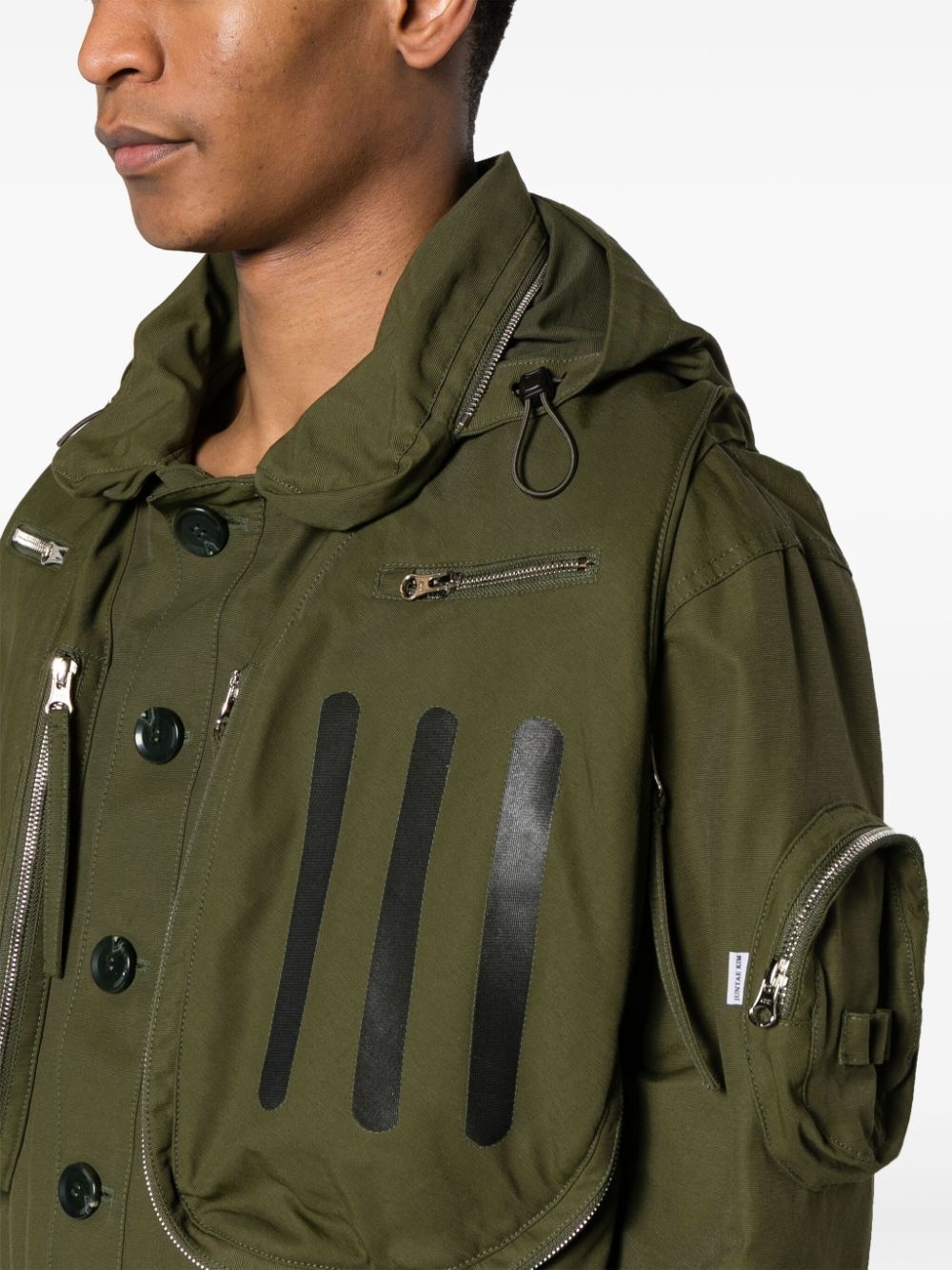 multi-pocket hooded jacket - 5