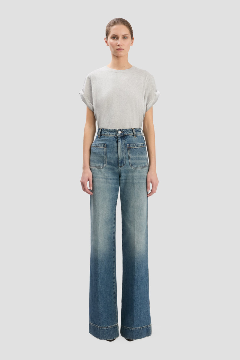 Victoria Beckham New Alina Jean In Worn Blue Wash outlook