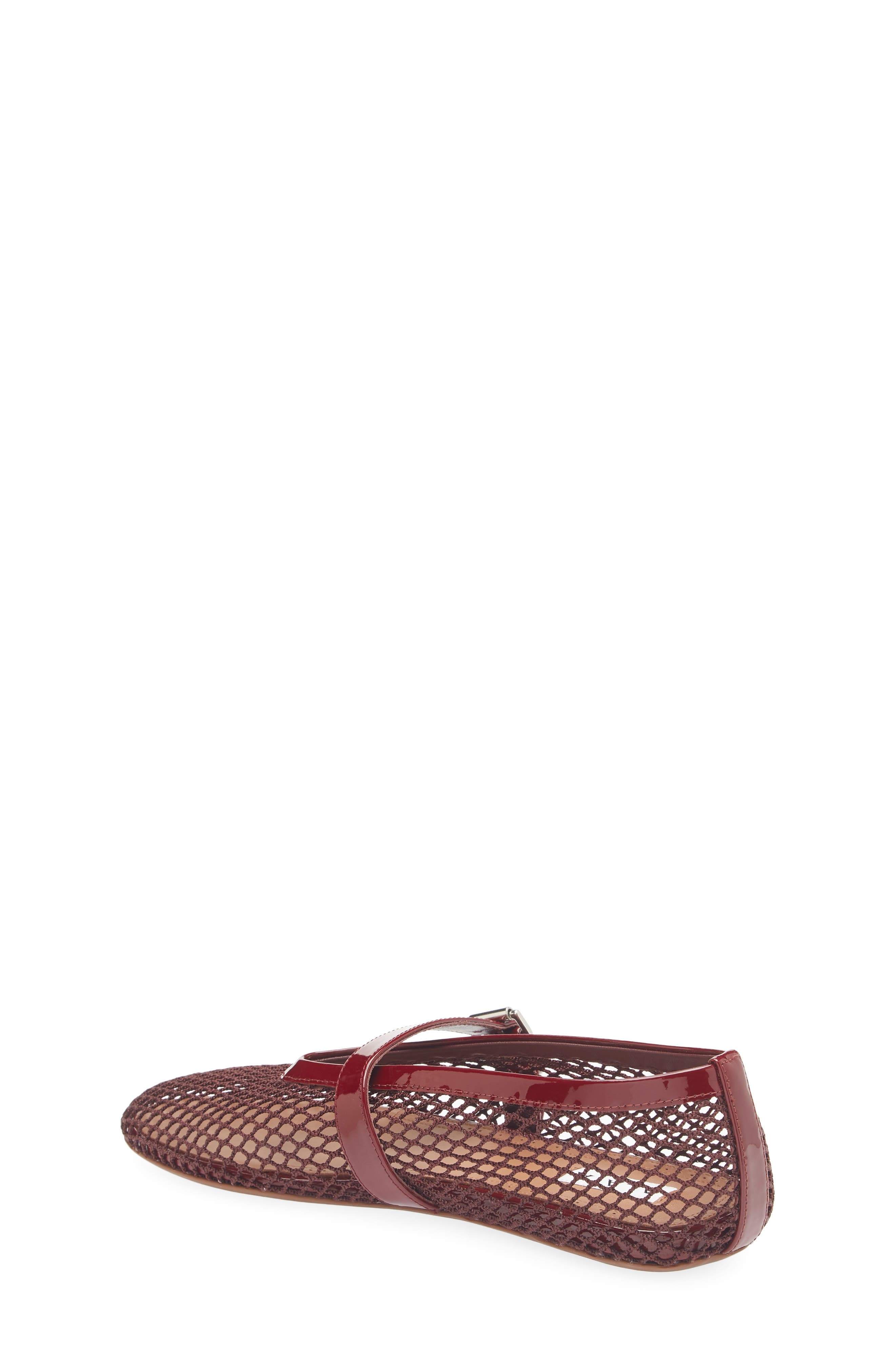 Alaïa Fishnet Ballerina Flat in Rouge Grenat at Nordstrom - 2
