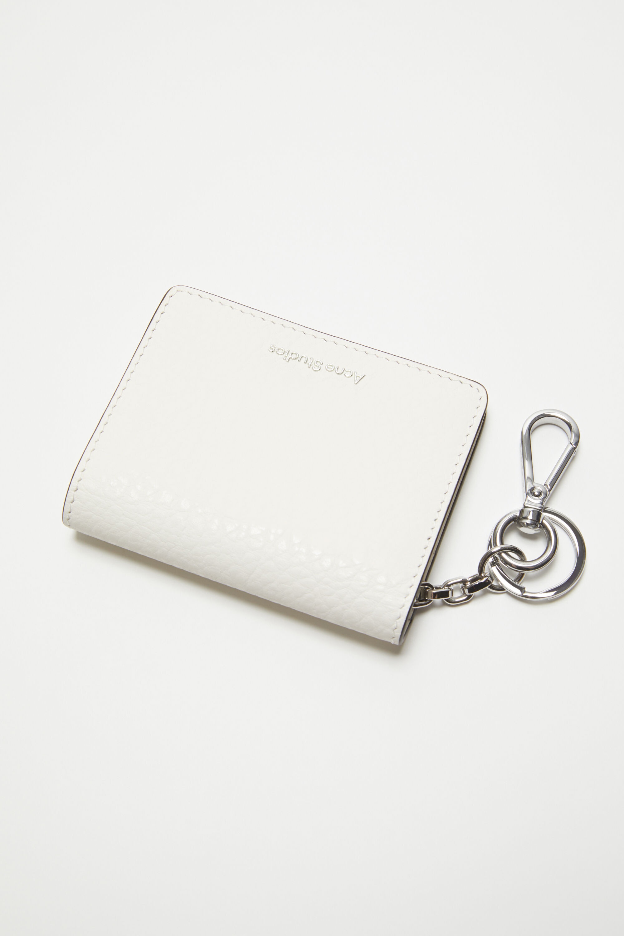 Folded leather wallet - White - 4