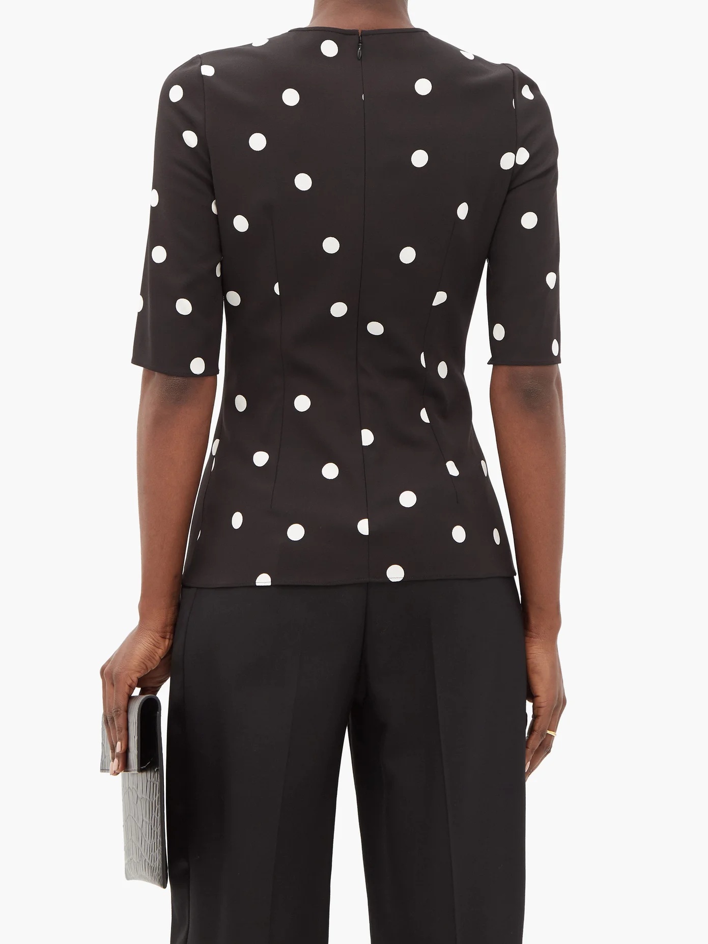 Polka-dot crepe blouse - 5