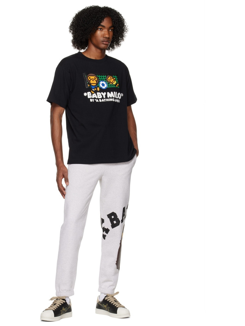 A BATHING APE® Black 'Baby Milo' Soccer T-Shirt outlook