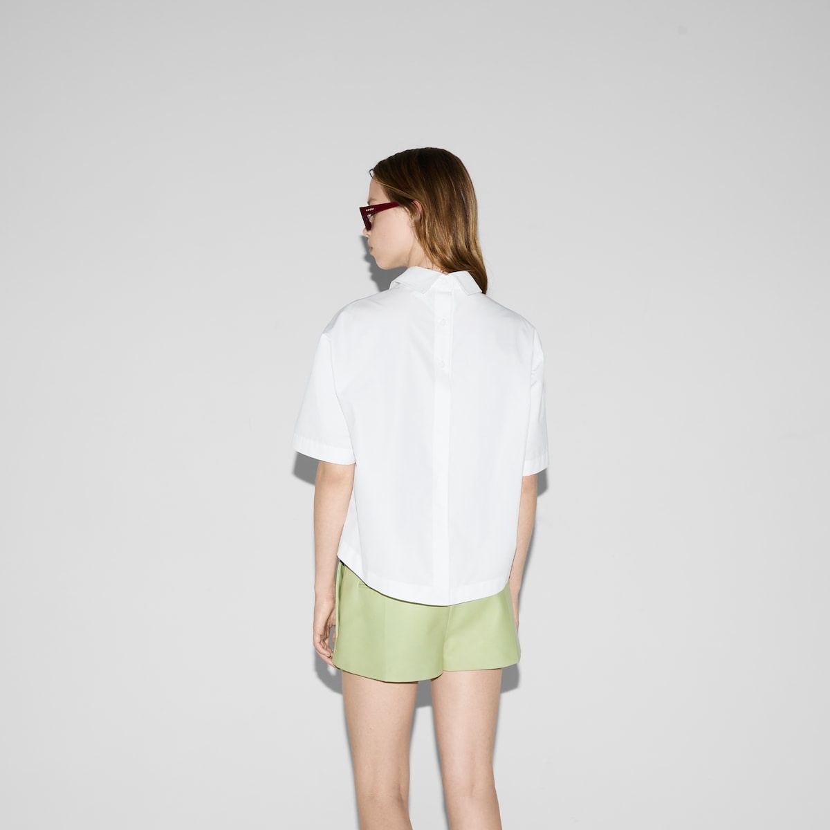 Embossed cotton poplin shirt - 4