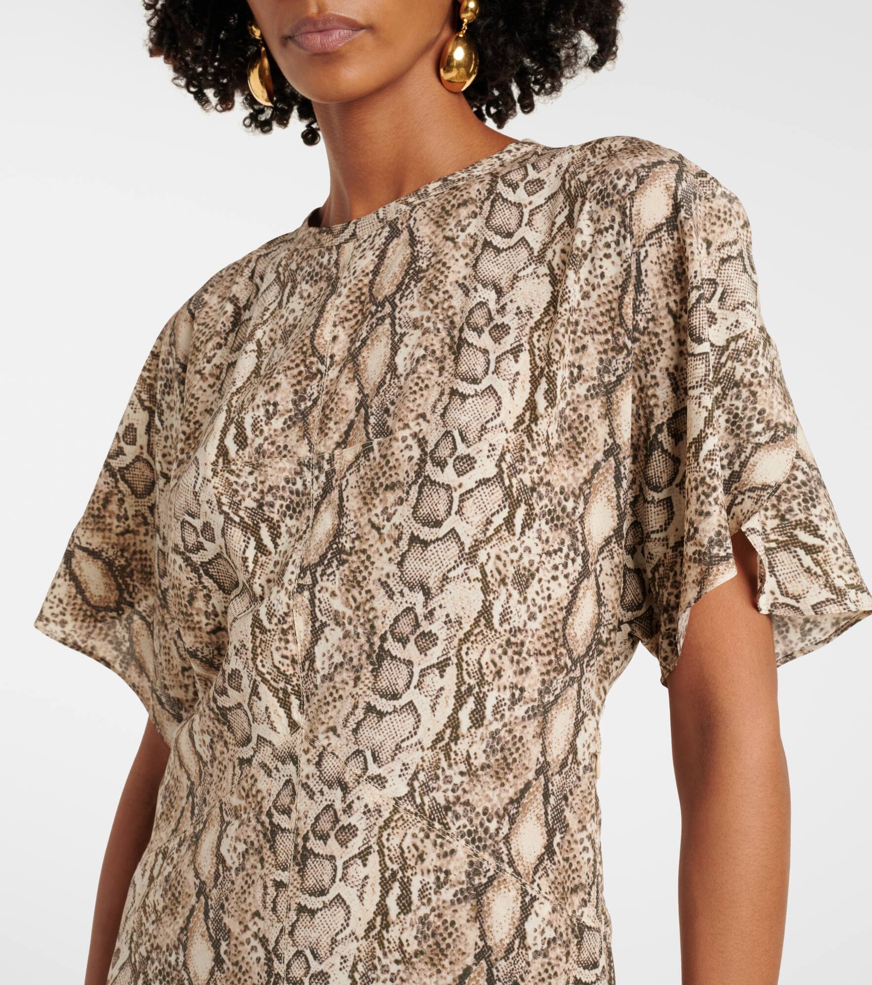 Keany printed silk-blend midi dress - 4