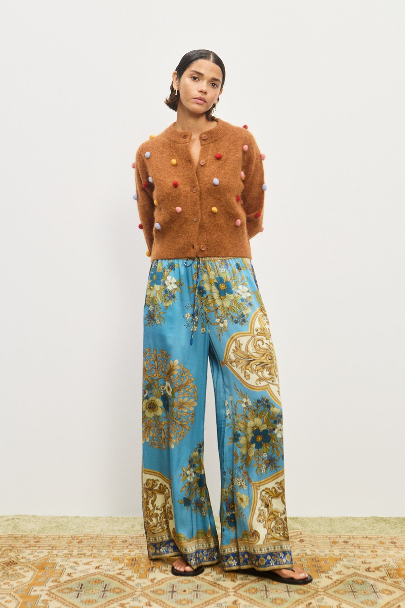 ALÉMAIS Elia Tobacco Cropped Cardigan outlook