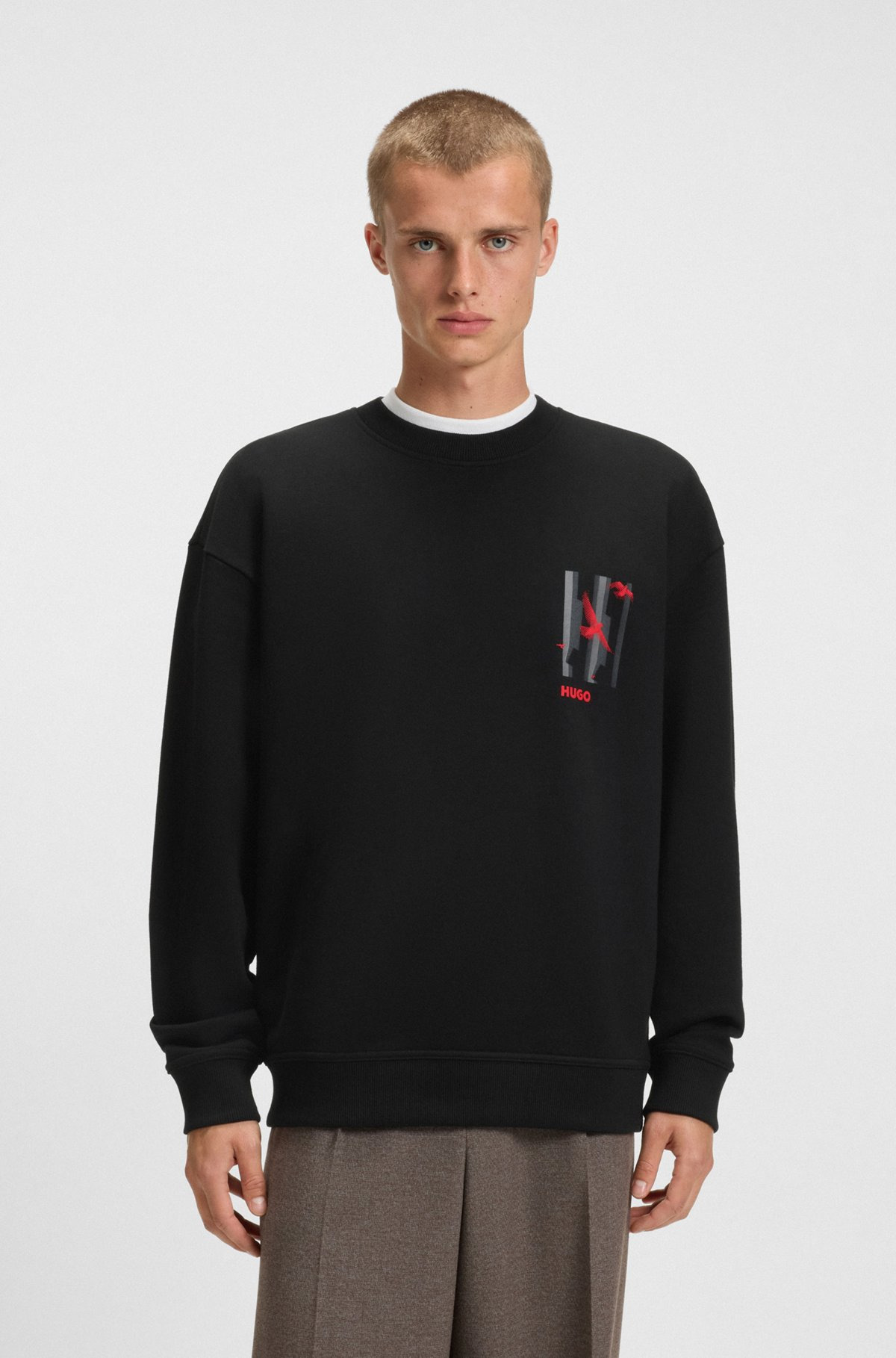 COTTON-TERRY SWEATSHIRT WITH BIRD ARTWORK - 2