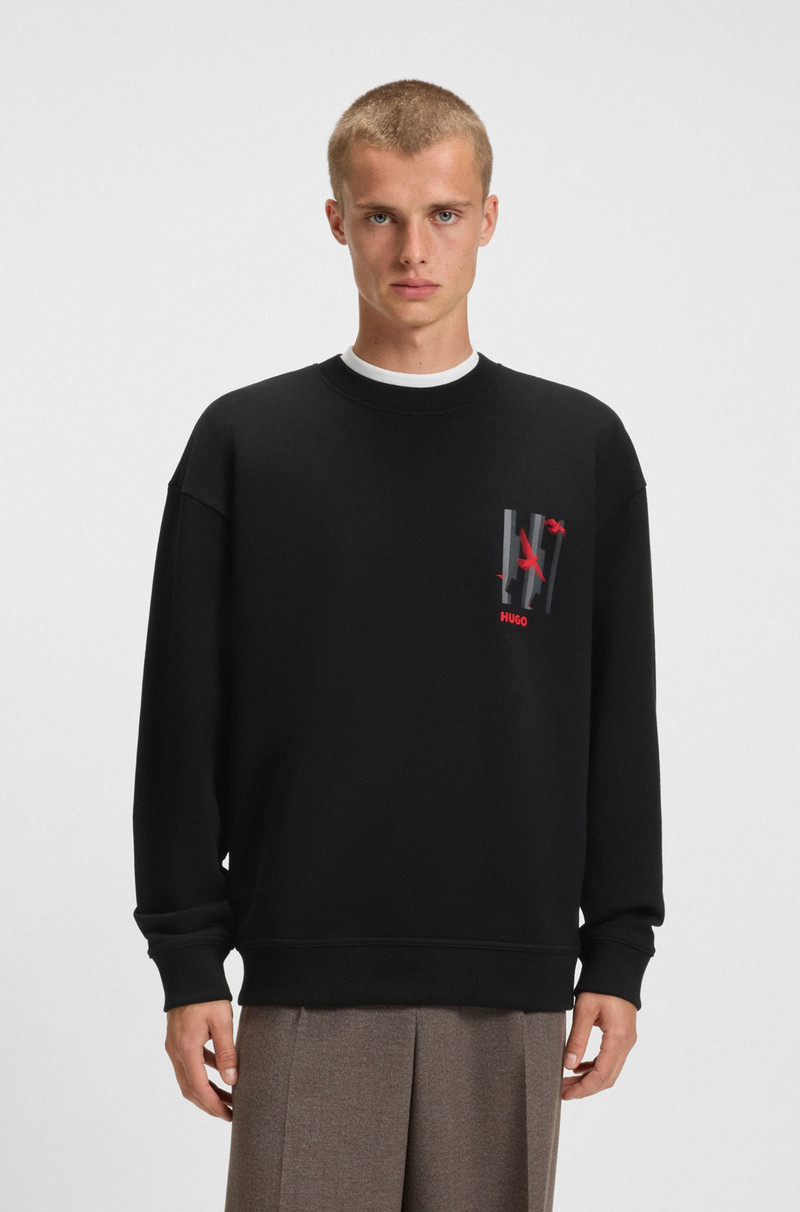 COTTON-TERRY SWEATSHIRT WITH BIRD ARTWORK 2